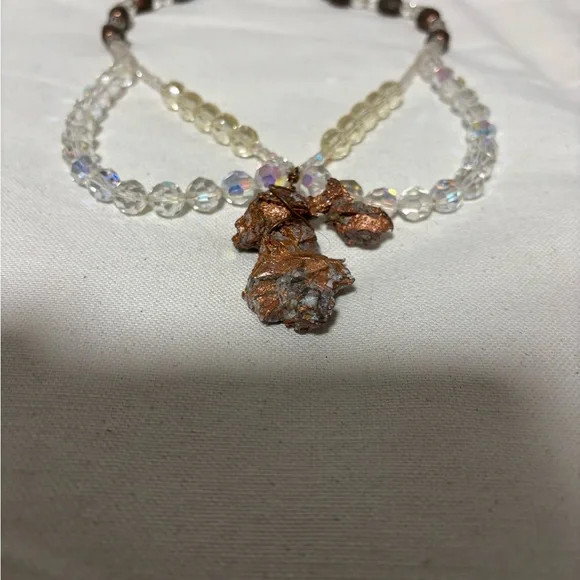 Art Jewelry Copper and Swarovski necklace - Picture 1 of 2